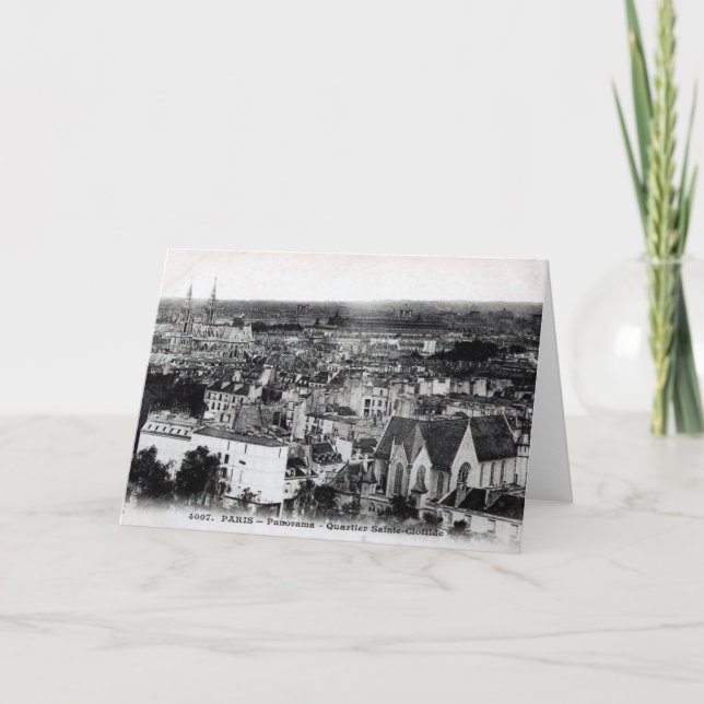 Carte vintage Paris Quartier Sainte Clotilde (Devant)