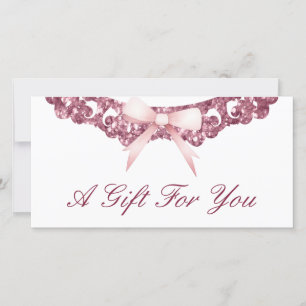 Carte Vintage parties scintillant cadre arc rose certifi