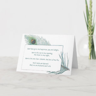Carte Vintage Peacock Feather True Love Citation