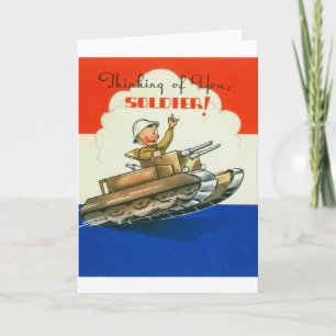 Carte Vintage - Penser à vous Soldat,