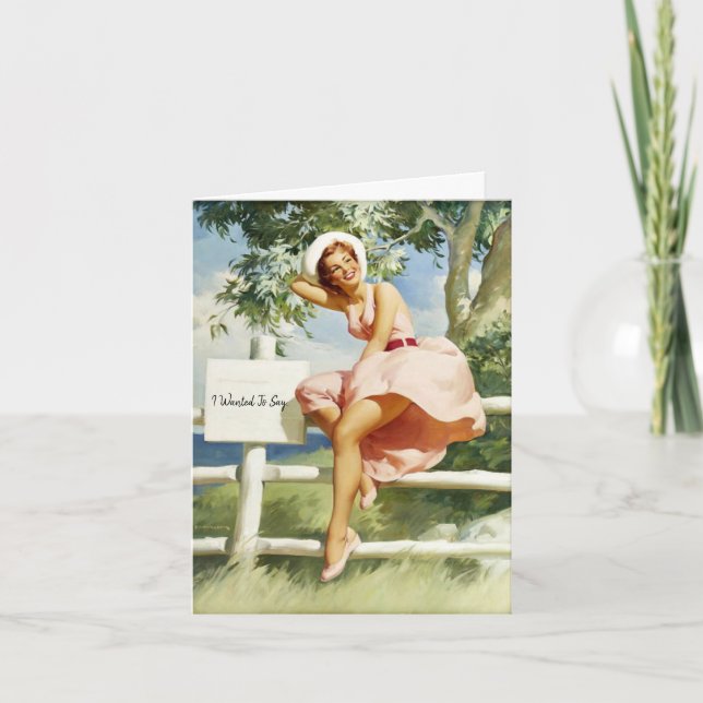 Carte Vintage Pinup, Anniversaire (Devant)