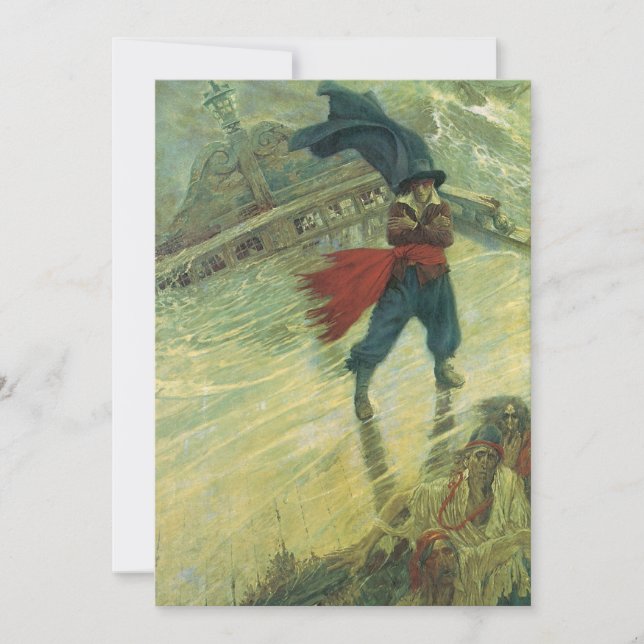 Carte Vintage Pirate, le Hollandais volant par Howard Py (Devant)