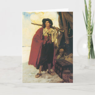 Carte Vintage Pirates Buccaneer était un camarade pittor