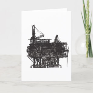 Carte Vintage plate-forme pétrolière