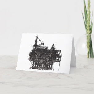 Carte Vintage plate-forme pétrolière