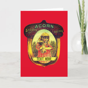 Carte Vintage poêle à glacier publicité mignon rustique