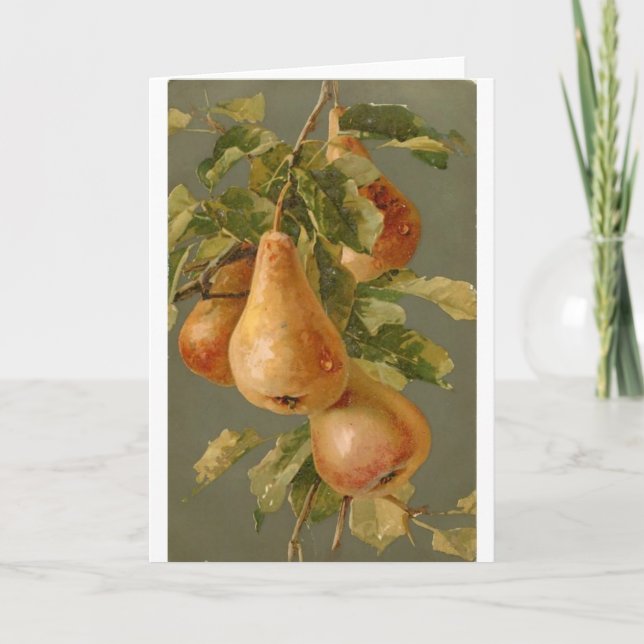 Carte Vintage - Poires sur l'arbre, (Devant)