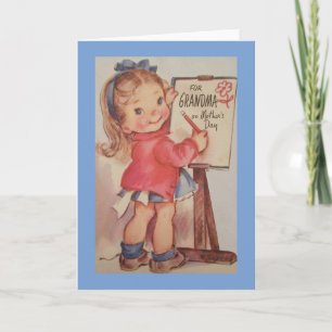 Carte vintage pour la fête des mères de grand-mère