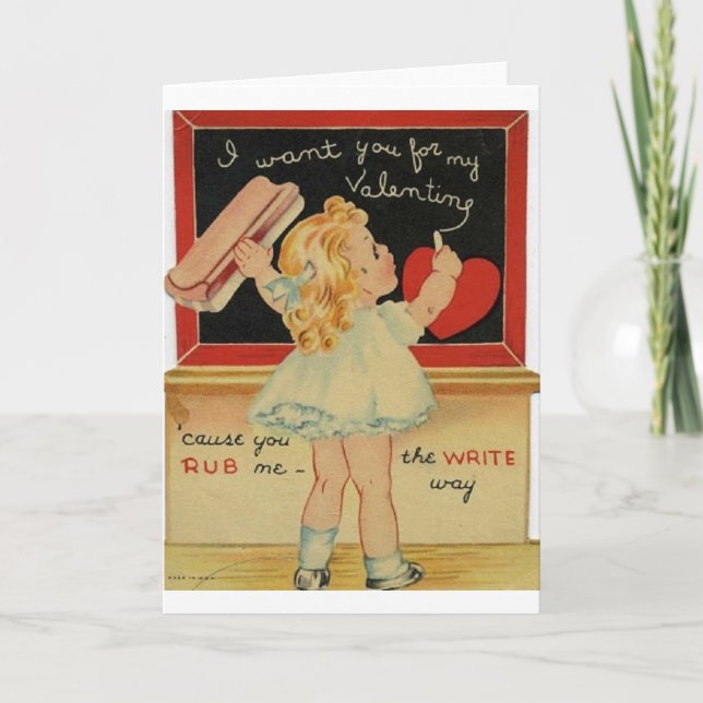 Carte vintage pour la Saint Valentin (Devant)
