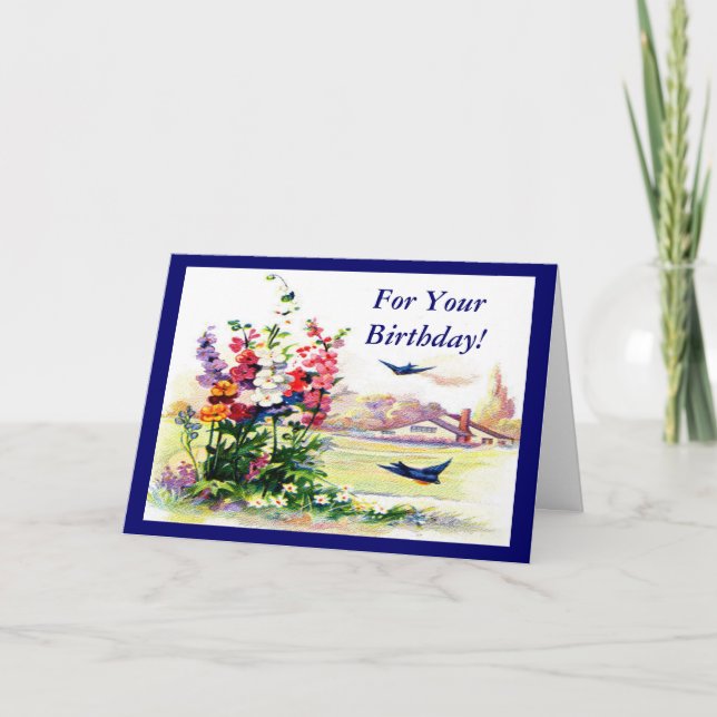 Carte Vintage pour votre anniversaire (Devant)