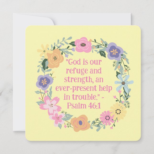 Carte Vintage Printemps Floral Wreath Religion Blank (Devant)