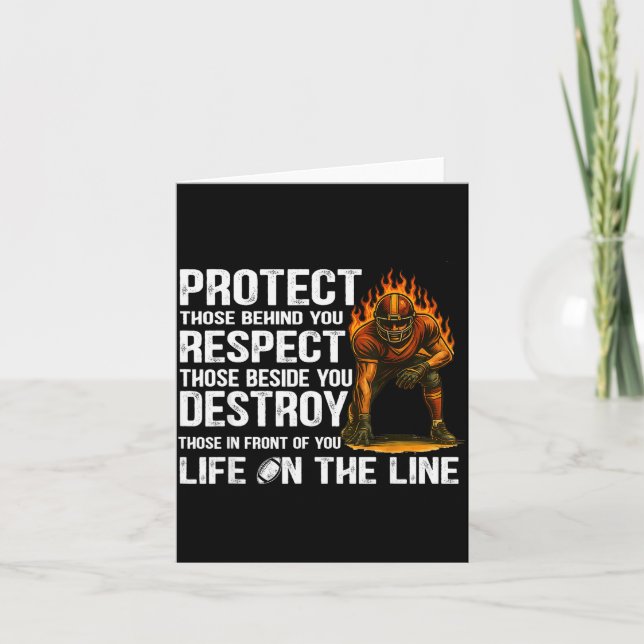 Carte Vintage Protect Respect Destroy Offensive Lineman  (Devant)
