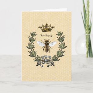 Carte Vintage Queen Bee Joyeux Anniversaire