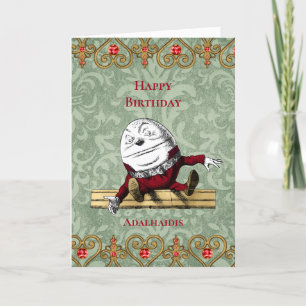 Carte Vintage Red Gold Humpty Dumpty Anniversaire