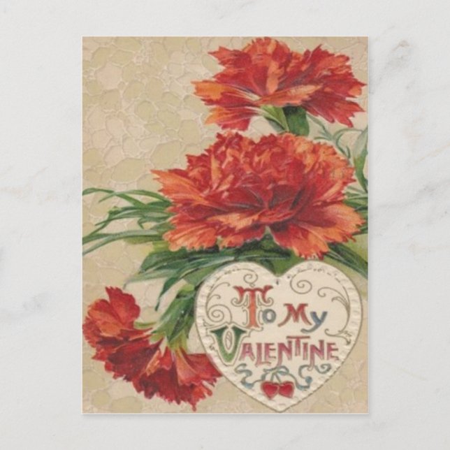 Carte vintage Retro Chrysanthemum Valentine (Devant)