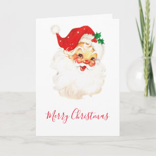 Carte Vintage Retro Jolly Vieux Noël du Père Noël