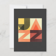 Carte vintage Retro les années 50 Jazz Music Typog