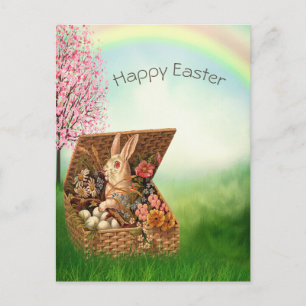 Carte vintage Retro Pâques Bunny