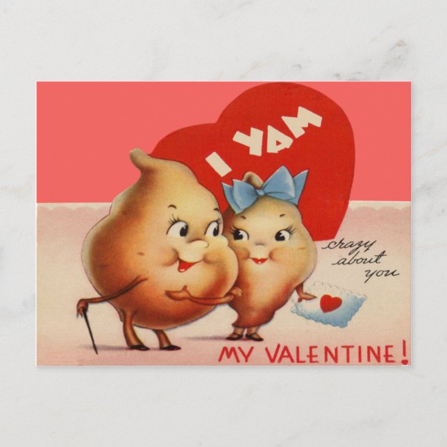 Carte vintage Retro Yam Valentine (Devant)