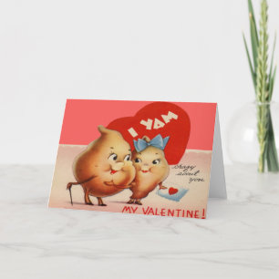 Carte vintage Retro Yam Valentine