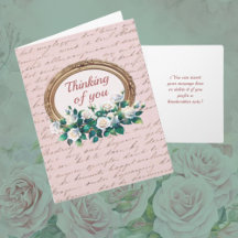 Vintage Rose Antique Lettering Thinking of You