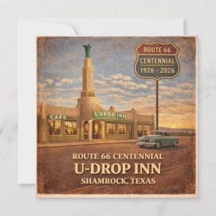 Carte vintage Route 66 Shamrock Texas