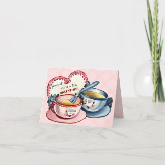 Carte vintage Saint Valentin pour enfants