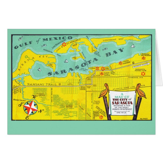 Carte vintage Sarasota (Devant horizontal)