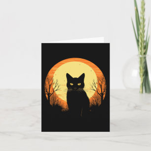 Carte Vintage Scary Halloween Black Cat Costume Rétro Mo