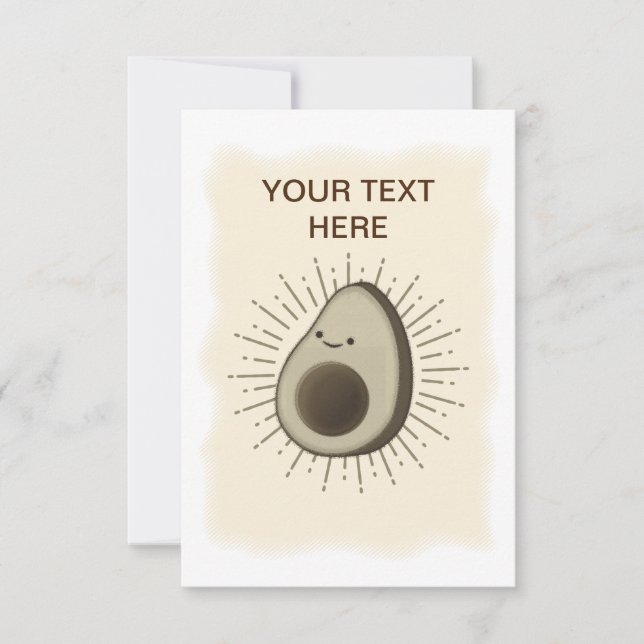 Carte Vintage Sepia Cartoon Avocado (Devant)