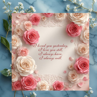Carte Vintage Shabby Chic Pastel Roses Soulmate Timeless