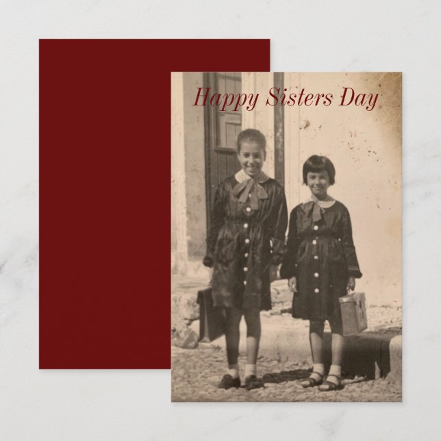 Carte vintage Sisters Day (Devant / Derrière)