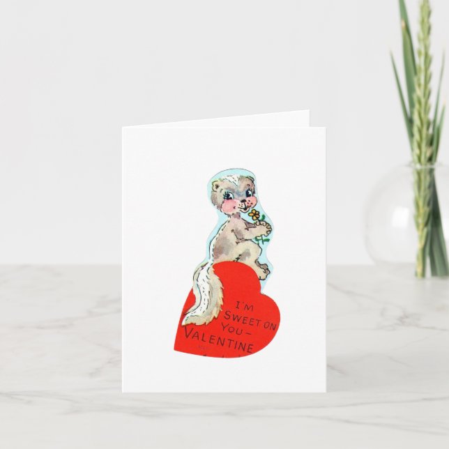 Carte Vintage Skunk Valentine (Devant)