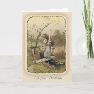 Carte vintage Snarky Birthday Card avec Fille Trav