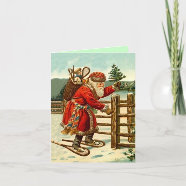 Carte Vintage Snowshoeing (Devant)