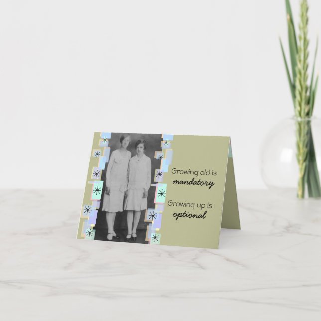 Carte Vintage Soeurs Grandissant Vieux Anniversaire Cart (Devant)
