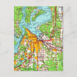 Carte Vintage Tacoma Washington