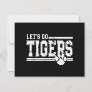 Carte Vintage Tigers School Sports Nom Retro