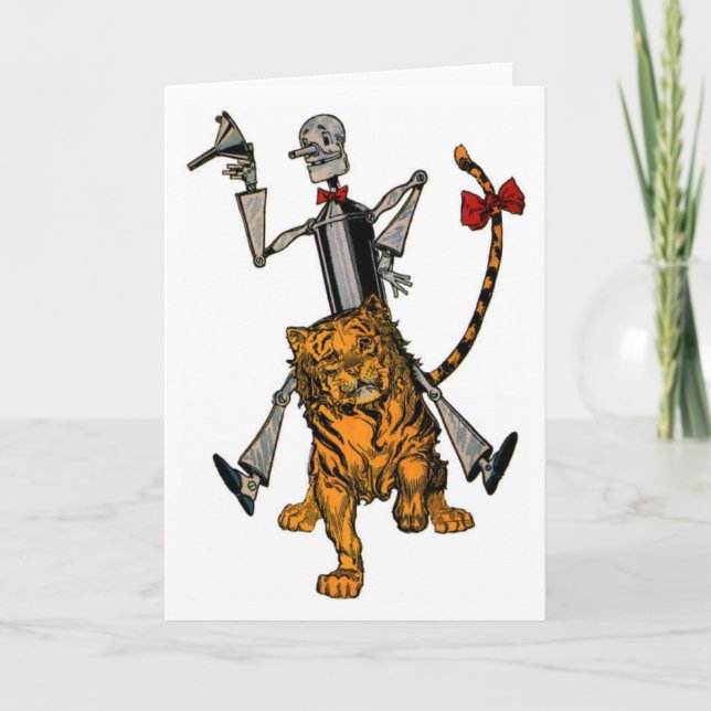 Carte vintage Tinman et Lion (Devant)