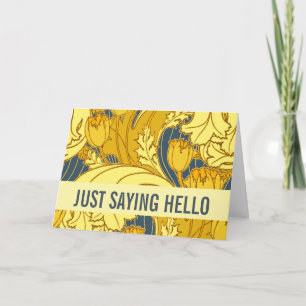 Carte Vintage Tulip Blue Gold Motif