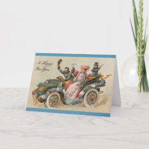 Carte Vintage - Un Joyeux Voyage Du Nouvel An,