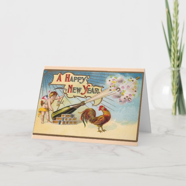 Carte Vintage - Une Bonne Année, (Devant)