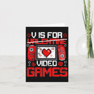 Carte Vintage V Est Pour La Saint-Valentin Jeux Vidéo Ga