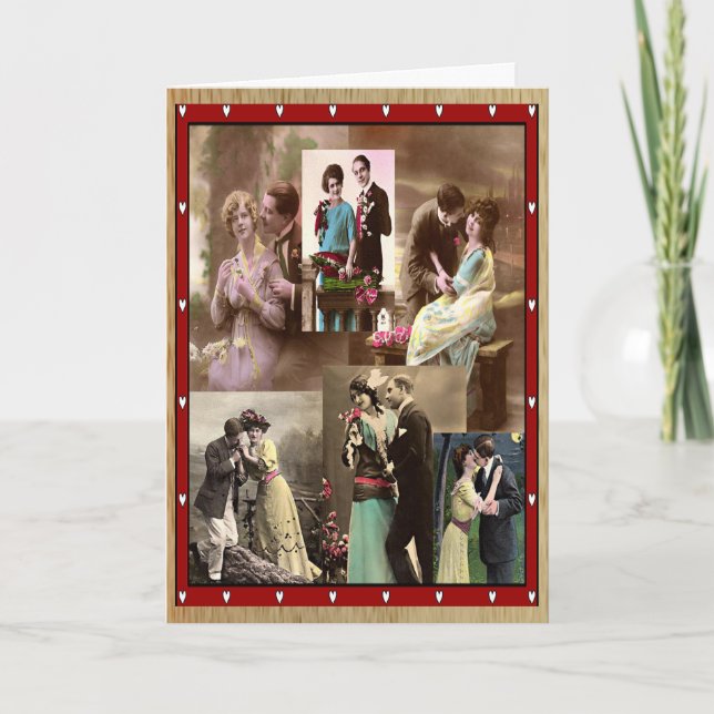Carte vintage Valentine Couples in Love (Devant)