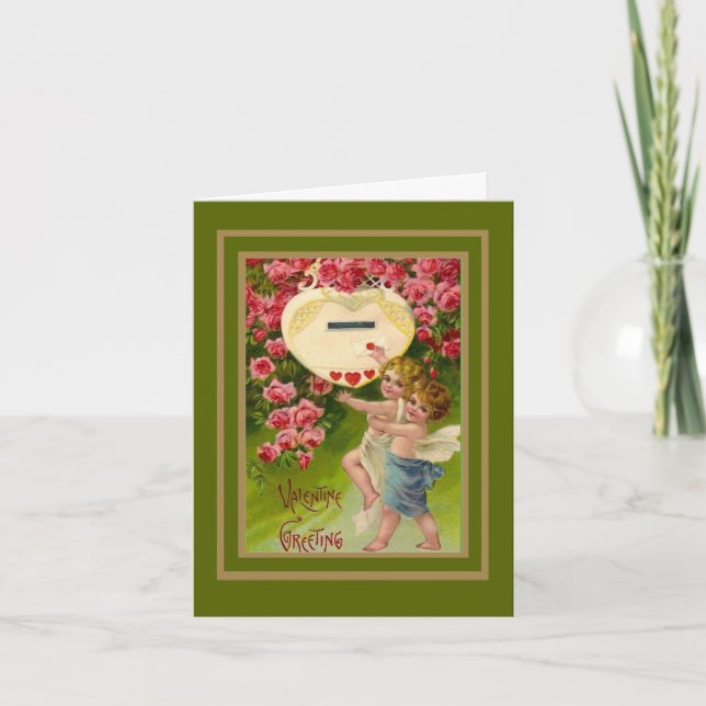 Carte vintage Valentine Cupid (Devant)