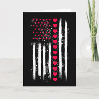 Carte Vintage Valentine Day American Flag Heart Perfect 