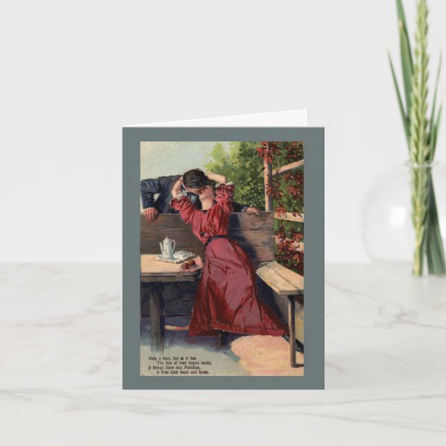 Carte Vintage Valentine Kiss (Devant)
