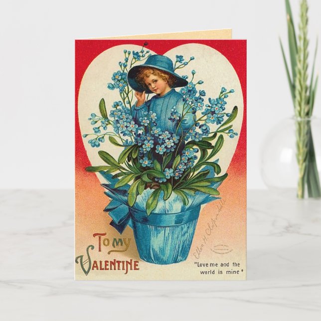 Carte vintage Valentine's Day Floral (Devant)
