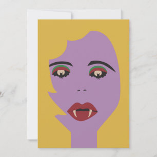 Carte Vintage Vampire des yeux de chauve-souris violet e