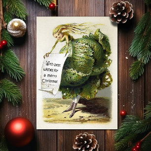 Carte vintage Victorian Cabbage Odd Holiday